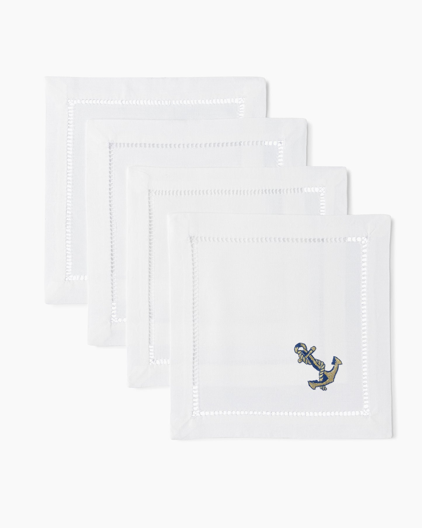 Anchor Navy & Gold Cocktail Napkins