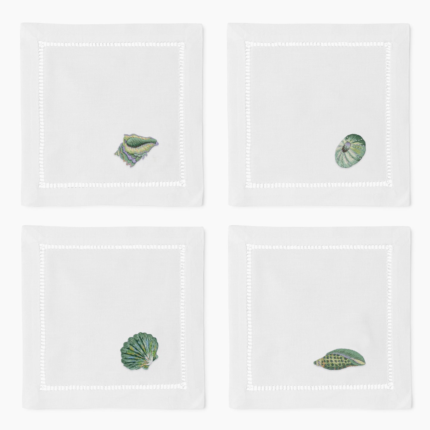 Shell Teal Cocktail Napkins