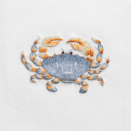 Crab Blue Hand Towel