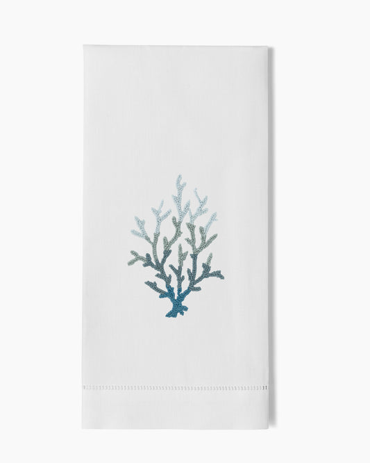 Coral Knot Blue Hand Towel