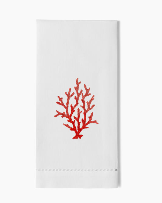 Coral Knot Red Hand Towel