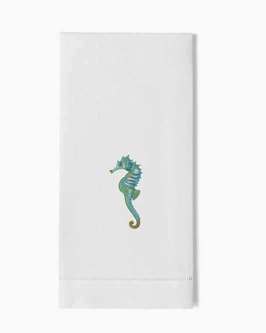 Seahorse Aqua Hand Towel