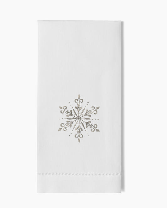 Snowflake Silver Hand Towel