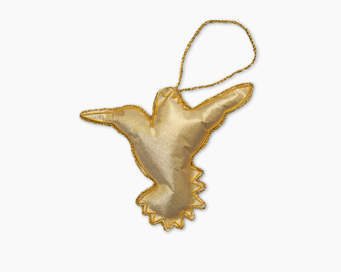 Image of a backside of pink hummingbird Christmas ornament.