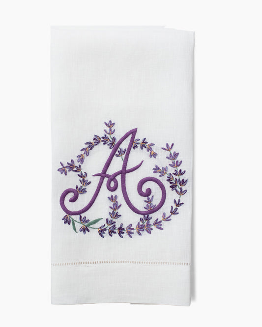 Lavender Monogram Hand Towel