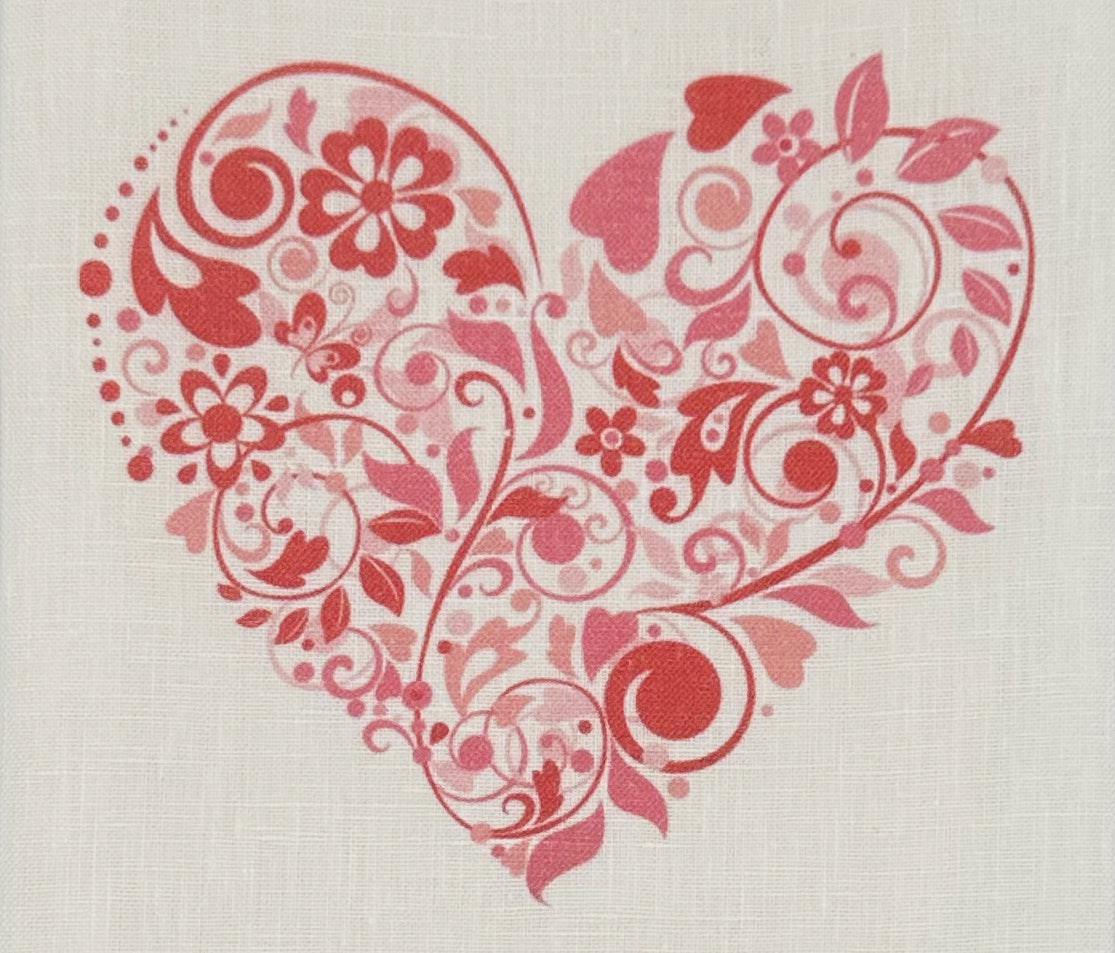 Mod Heart Linen Cocktail Napkins