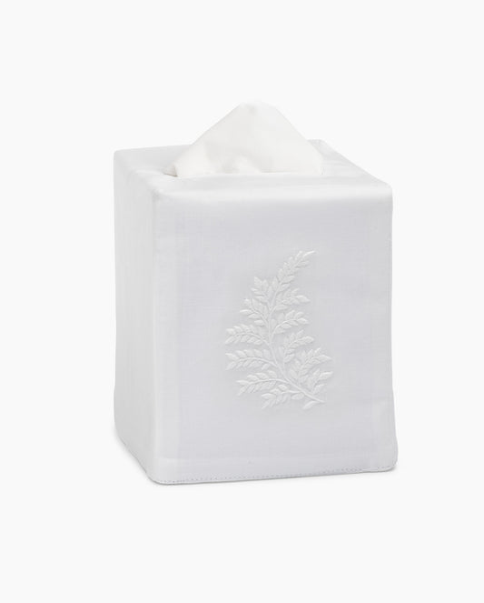 Leaves White Tissue Box Cover