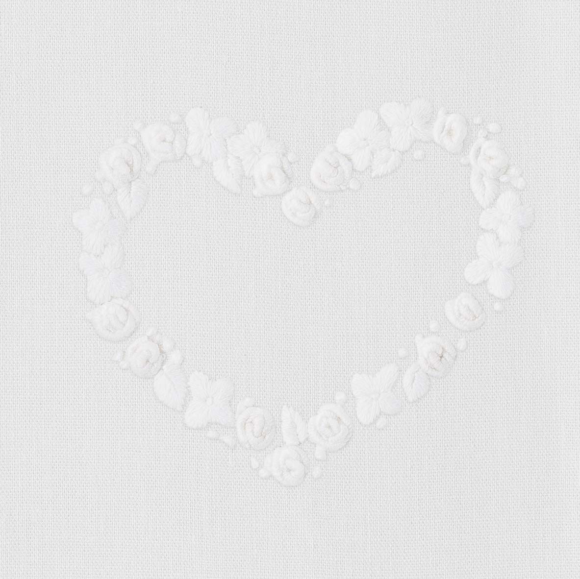 Flower Heart White Hand Towel