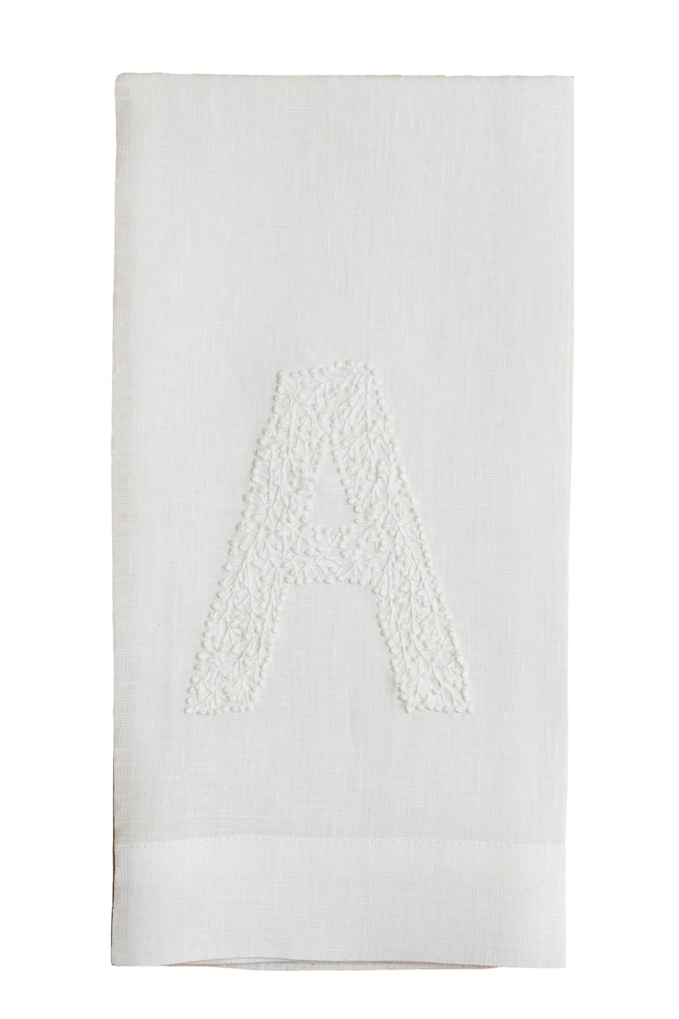 Monogram Twig Hand Towel - White