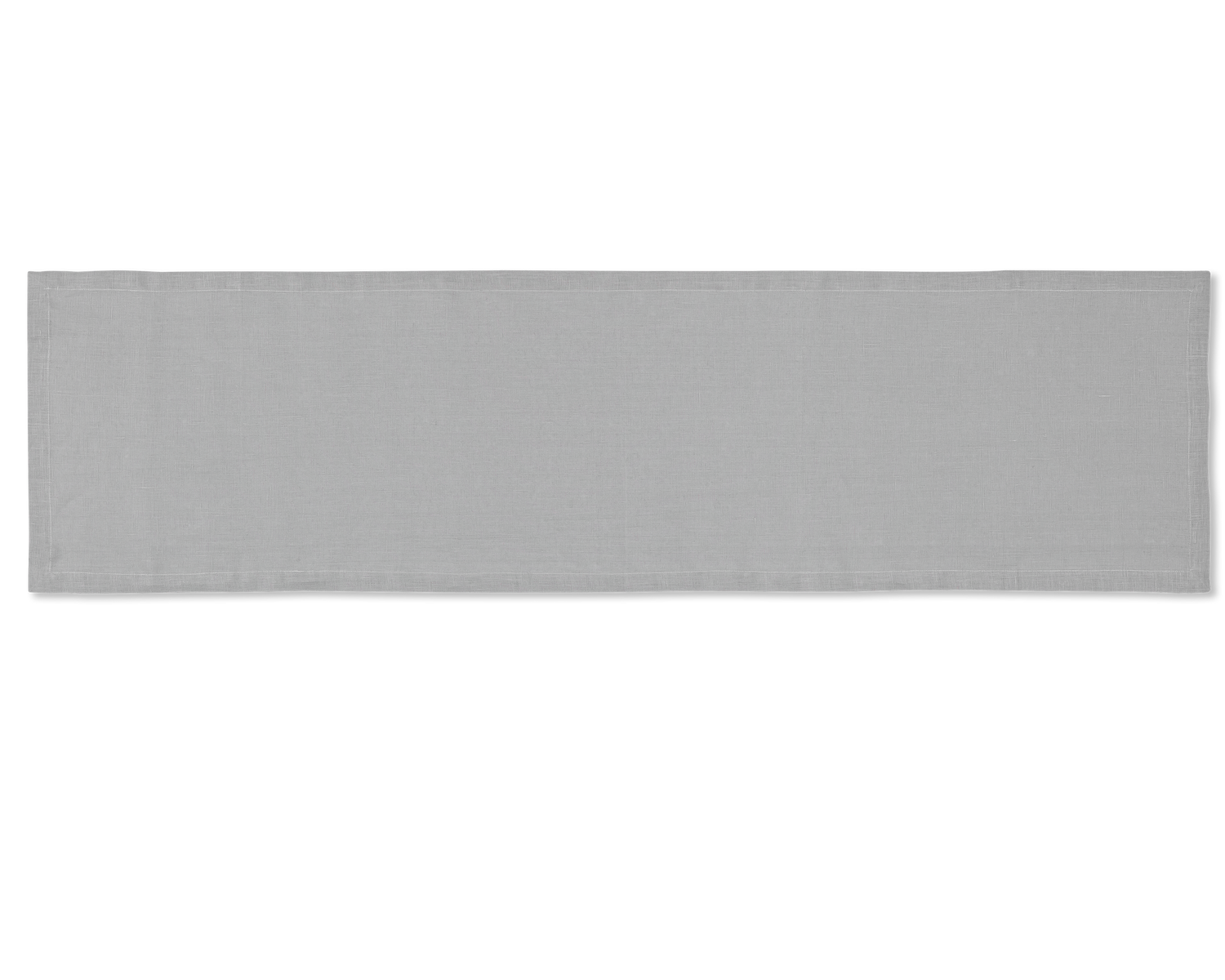A linen table runner in the color gray