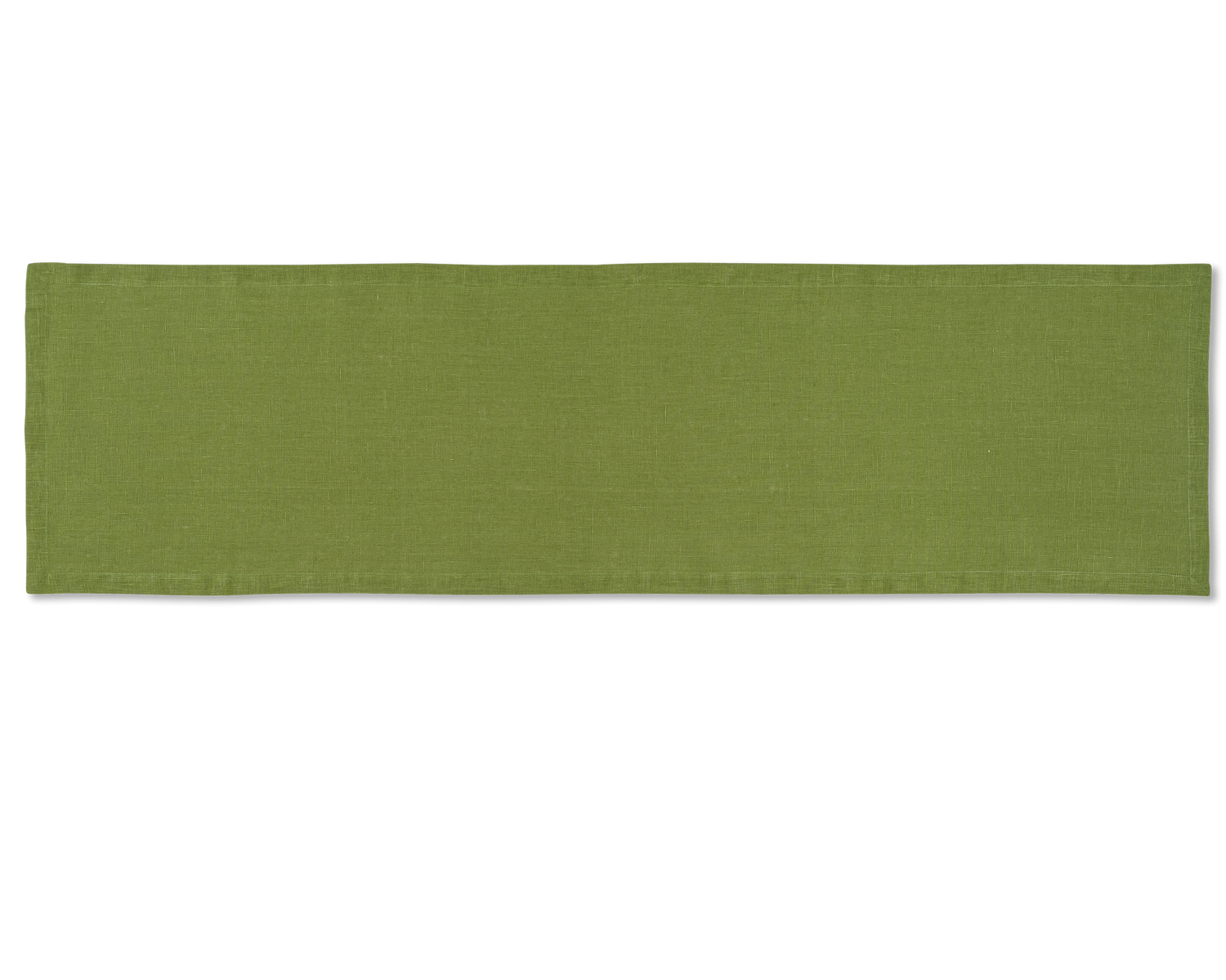 A linen table runner in the color lime