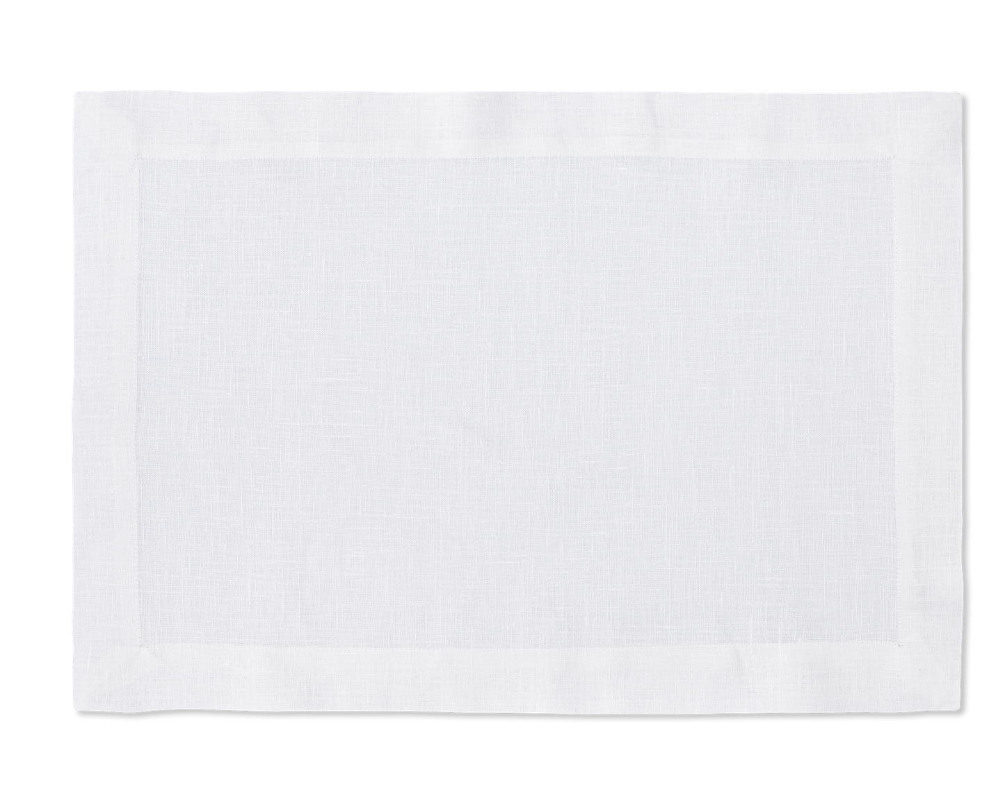 A linen placemat in the color white