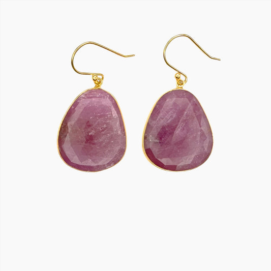 Image of Gemstone Earrings: #108 Sapphire Pink