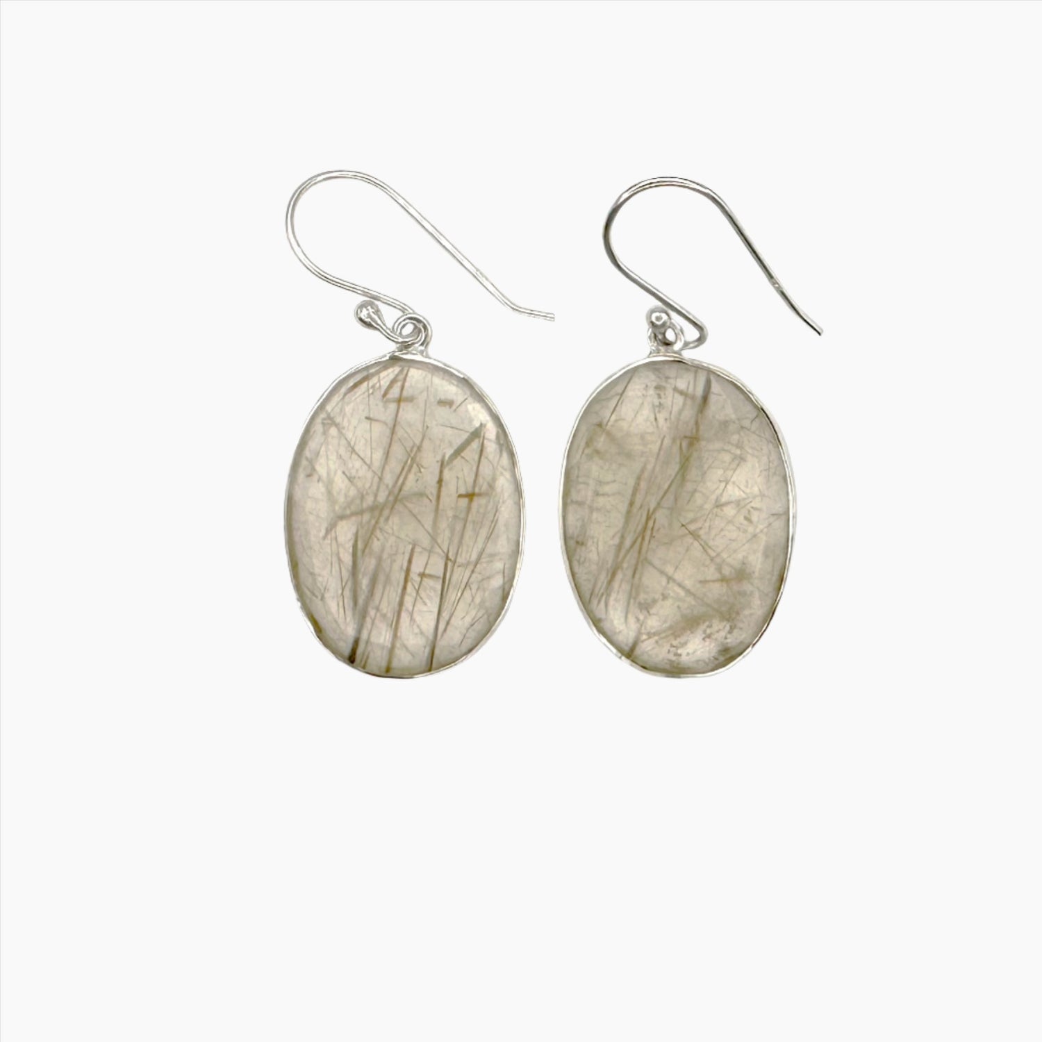 Image of Gemstone Earrings: #110 Rutilated Quartz