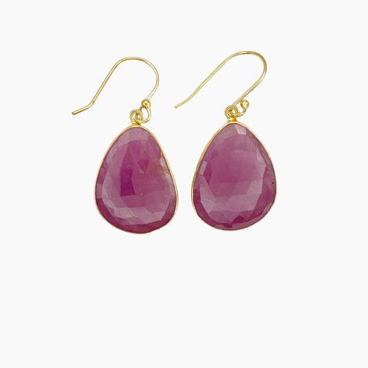 Image of Gemstone Earrings: #112 Sapphire Pink