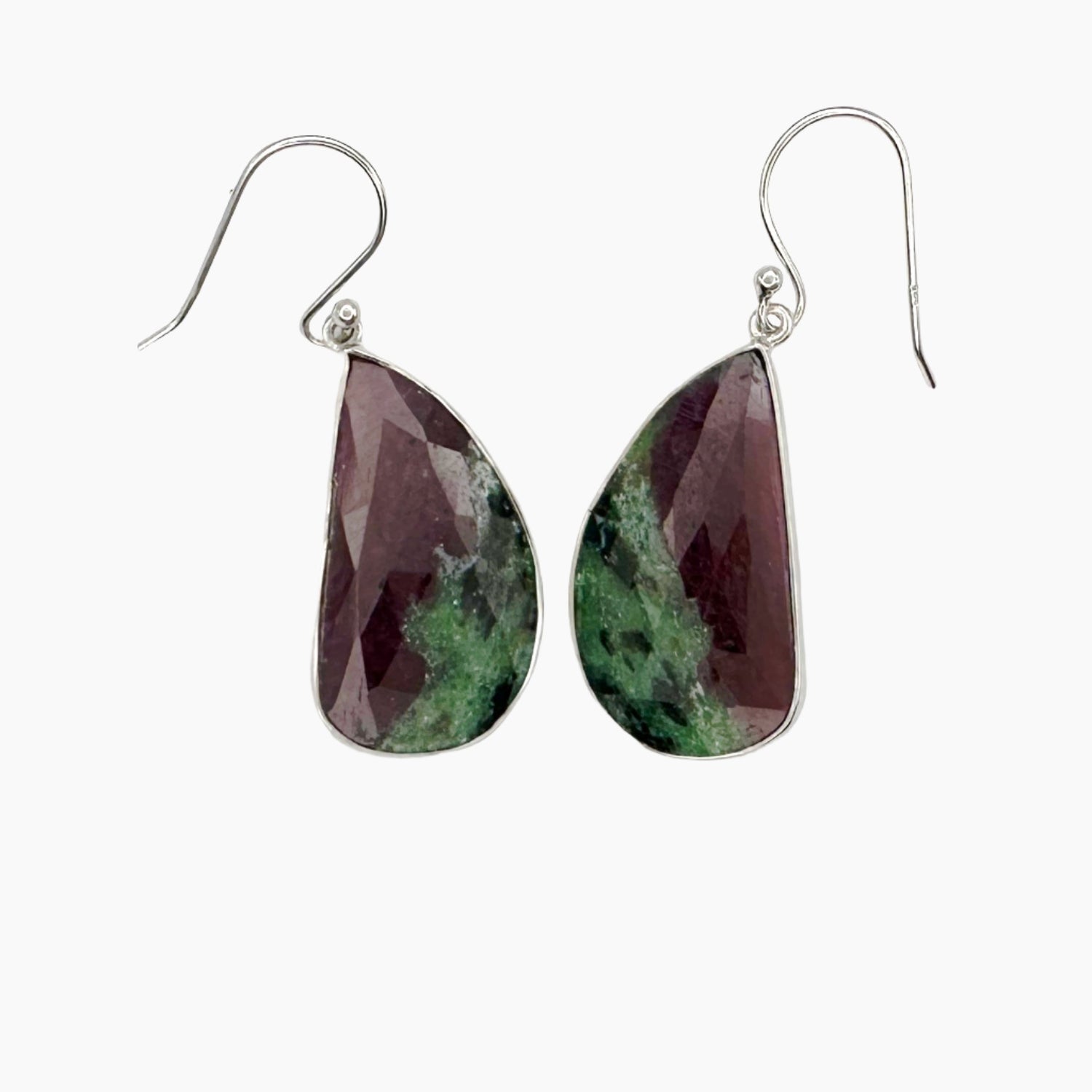 Image of Gemstone Earrings: #113 Ruby Zoisite