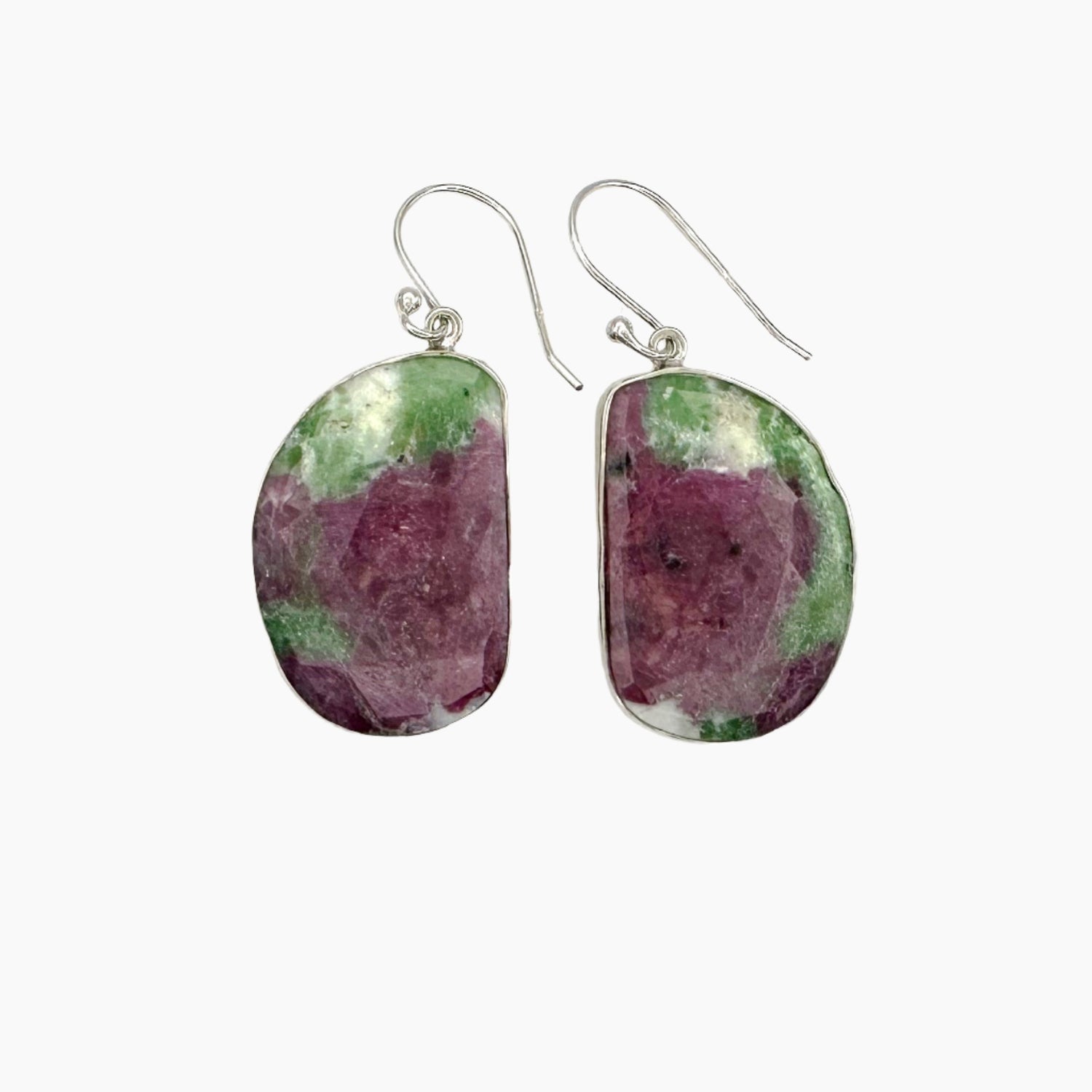 Image of Gemstone Earrings: #114 Ruby Zoisite