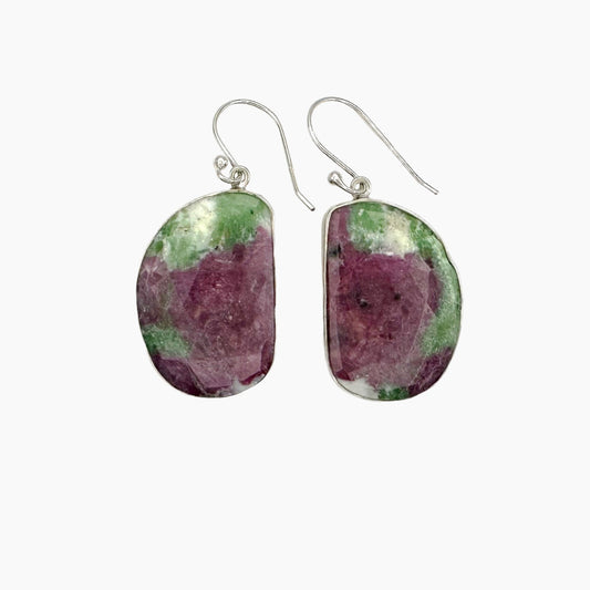 Image of Gemstone Earrings: #114 Ruby Zoisite