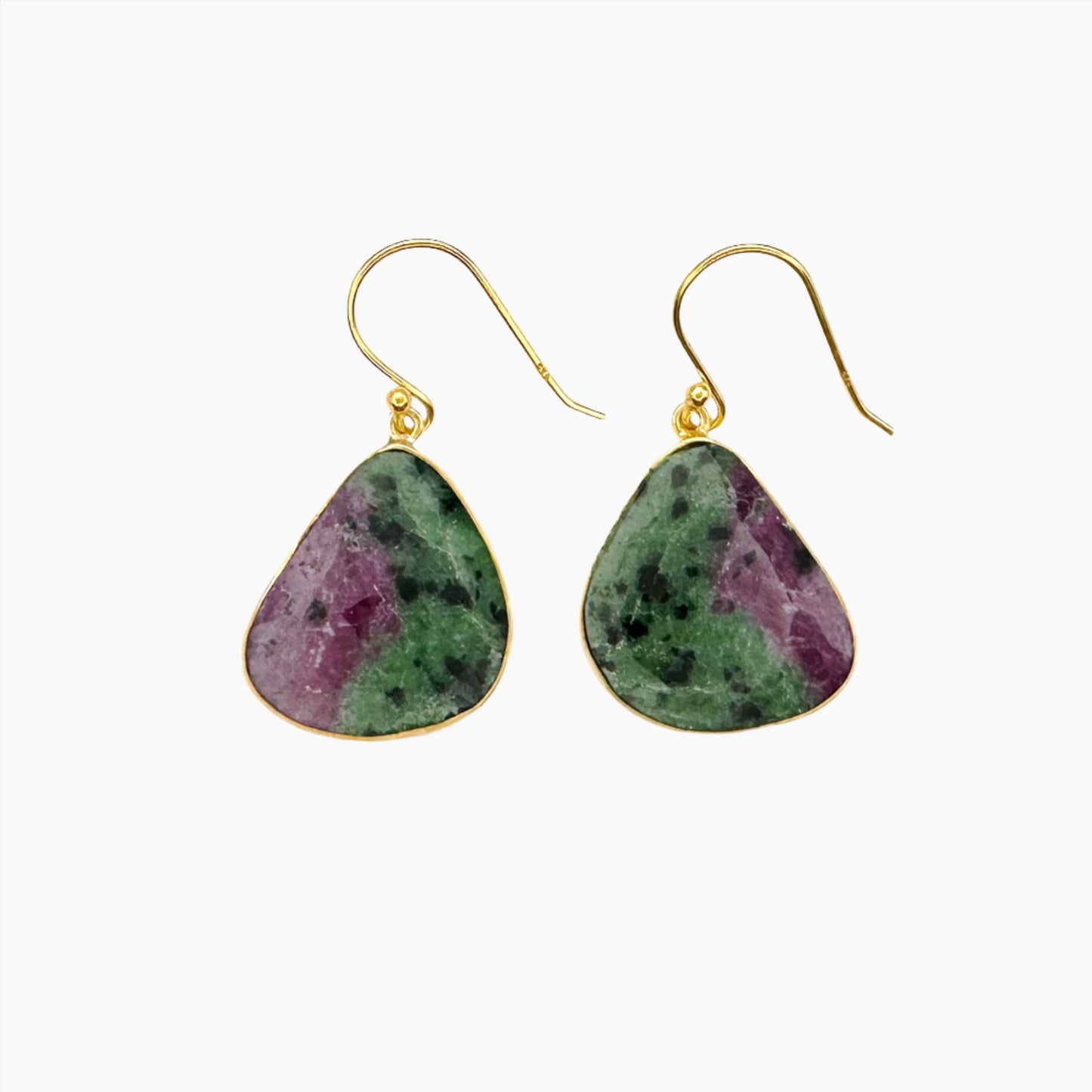 Image of Gemstone Earrings: #123 Ruby Zoisite