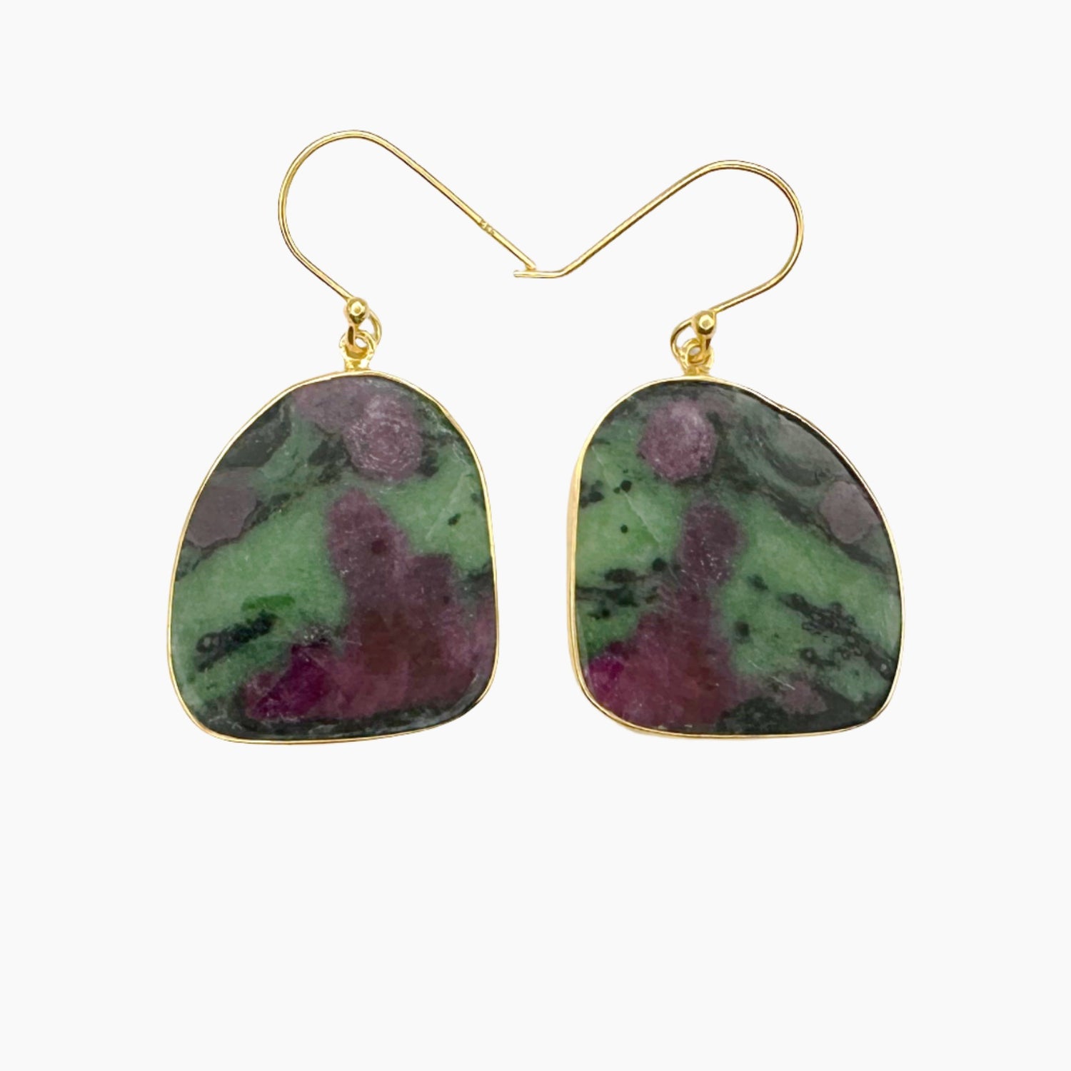 Image of Gemstone Earrings: #124 Ruby Zoisite