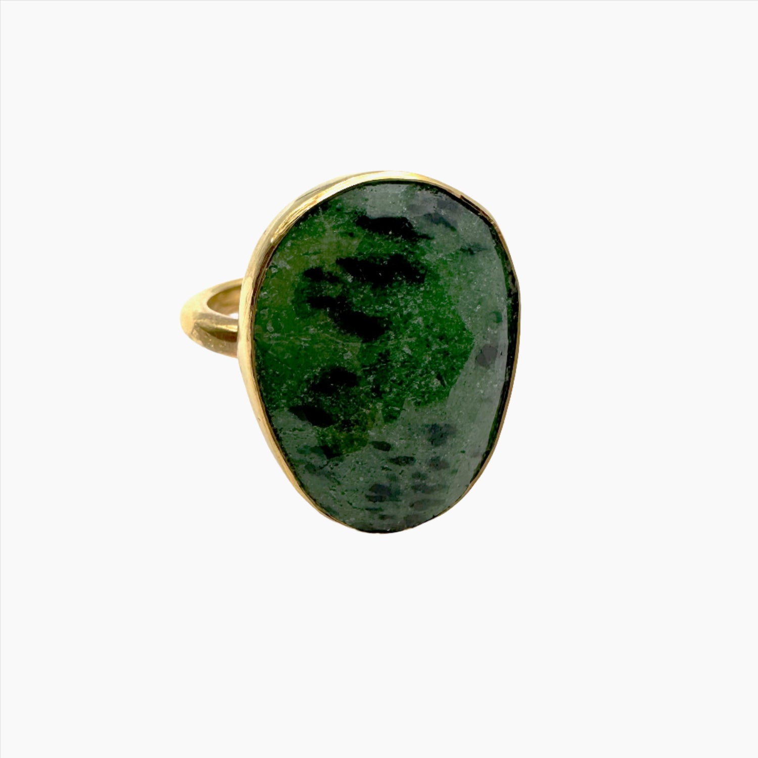 Image of Gemstone Ring: #136 Zoisite Green, Size 7