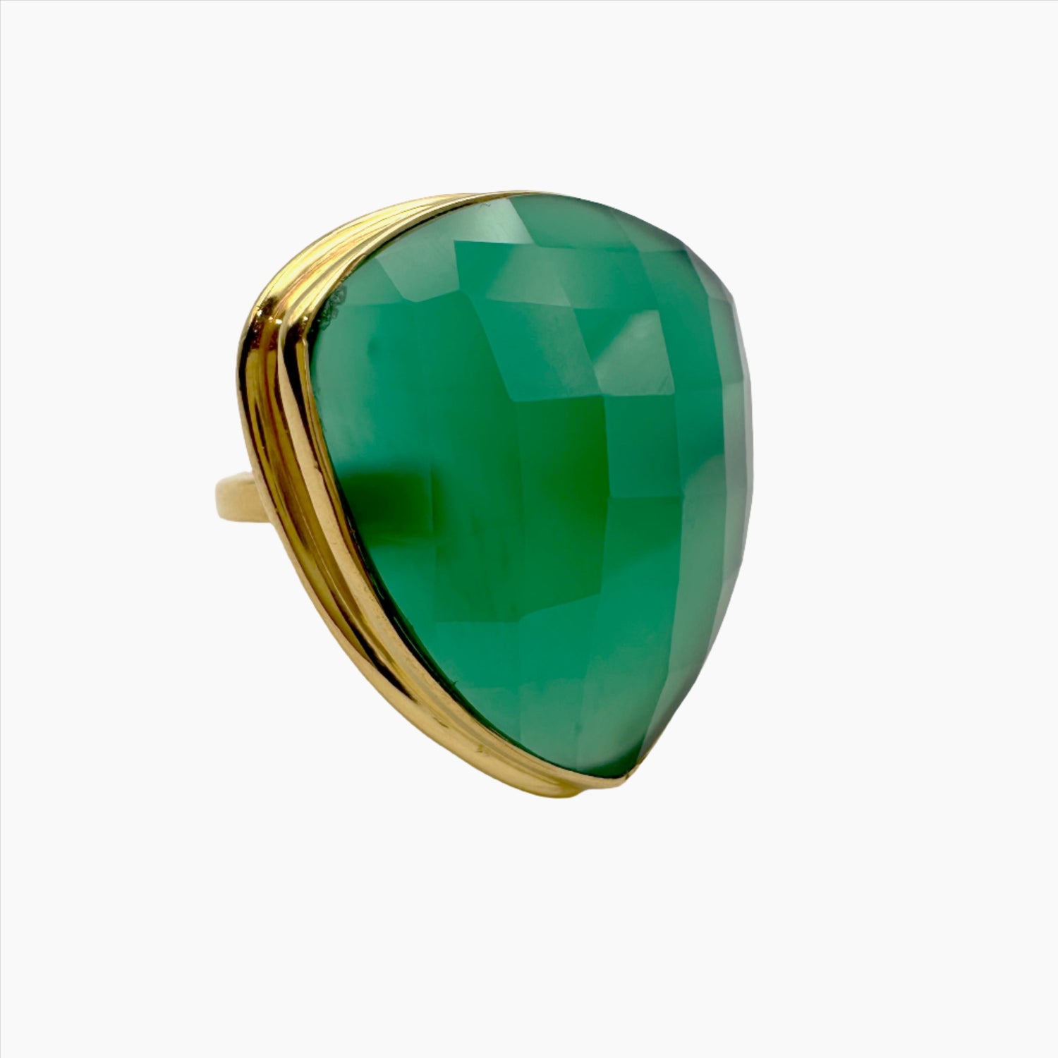 Image of Gemstone Ring: #139 Green Onyx, Size 7