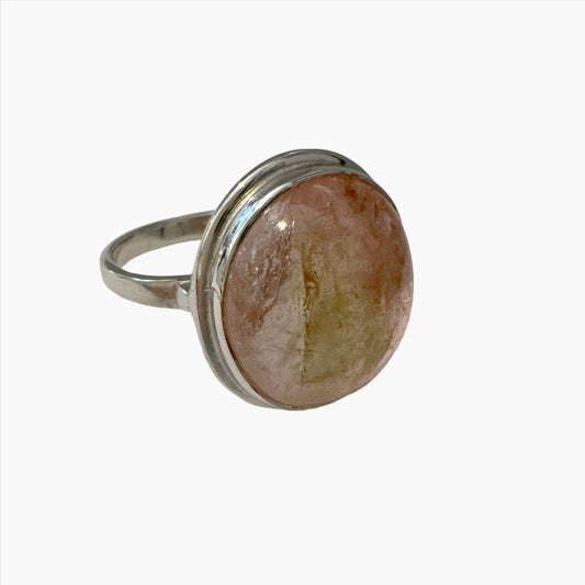 Image of Gemstone Ring: #13 Tourmaline Pink-Green, Size 10