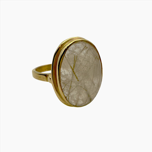 Image of Gemstone Ring: #146 Rutilated Quartz, Size 6.5