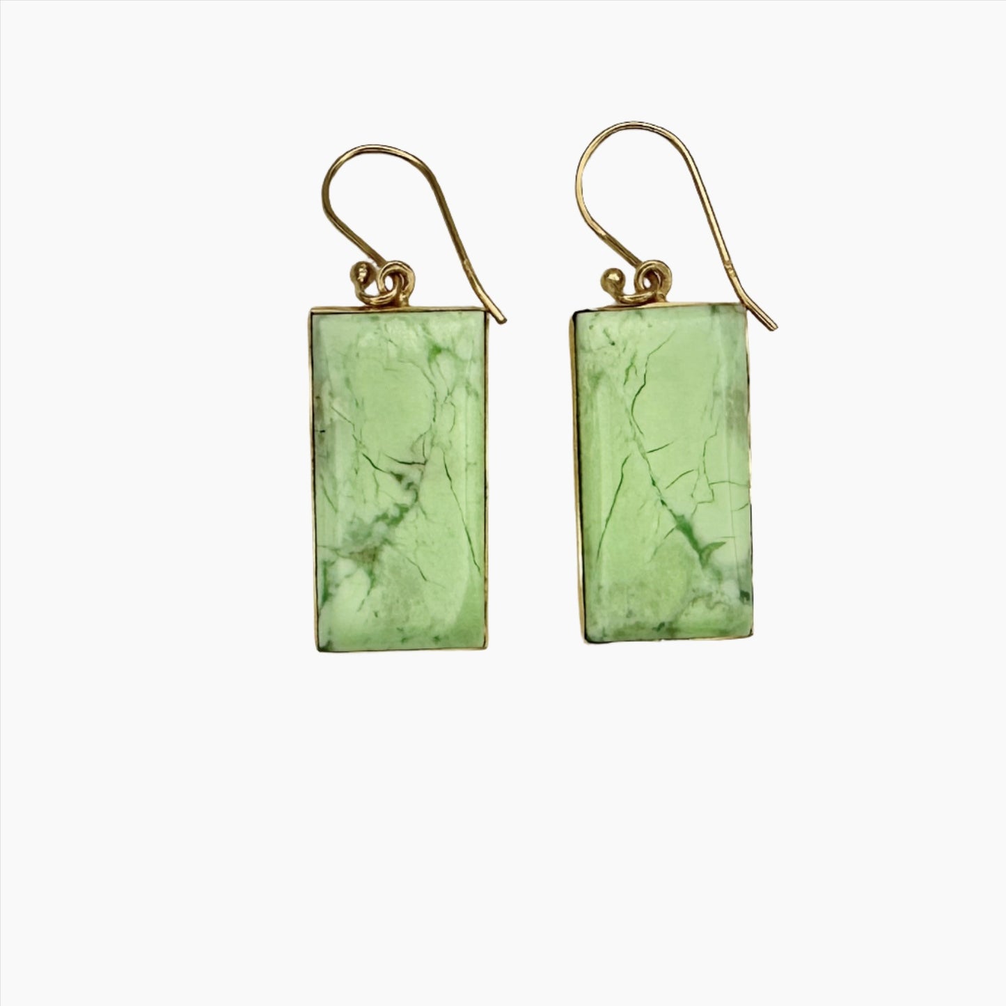 Image of Gemstone Earrings: #178 Lemon Chrysoprase