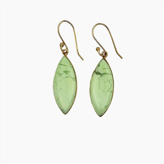 Image of Gemstone Earrings: #179 Lemon Chrysoprase