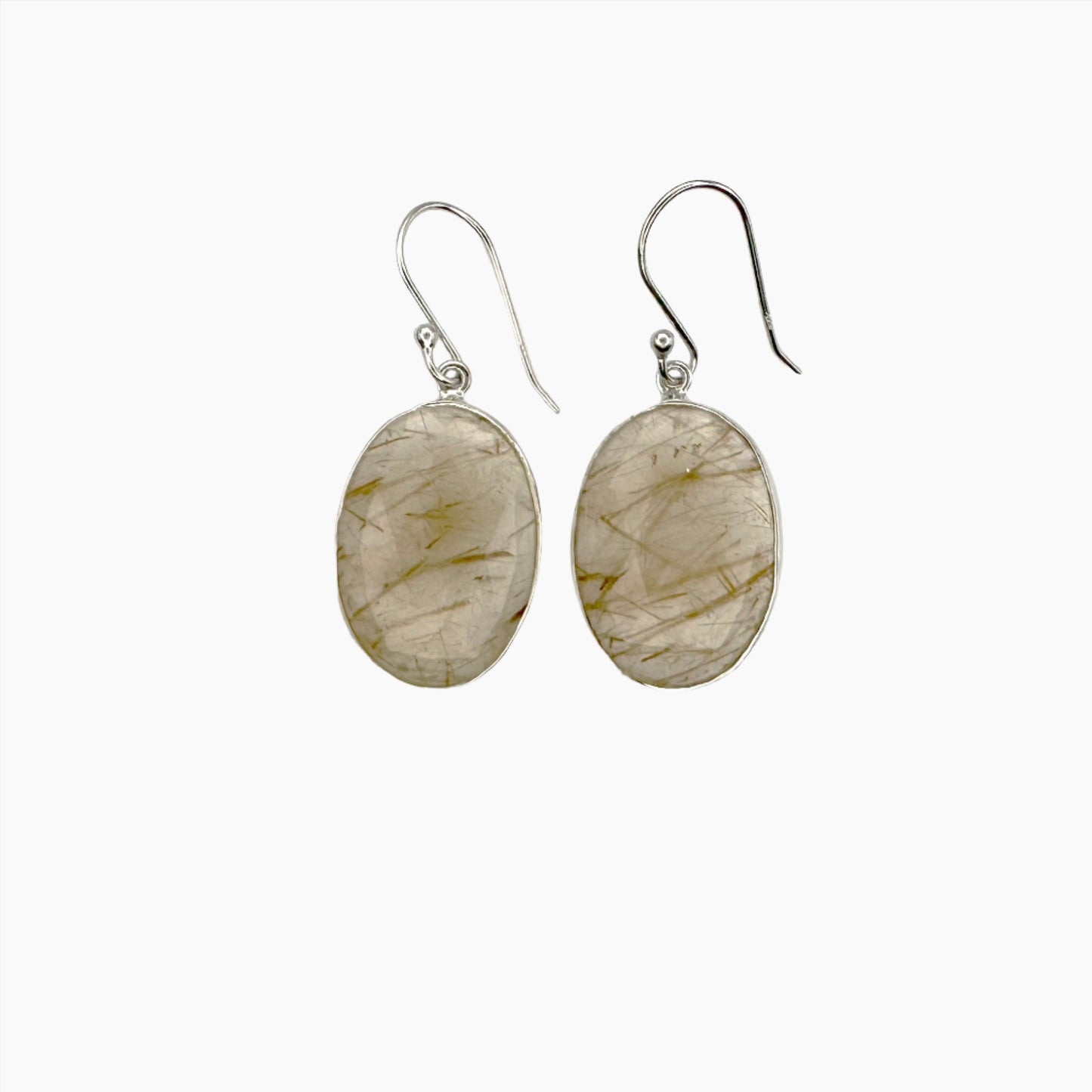 Image of Gemstone Earrings: #184 Rutilated Quartz