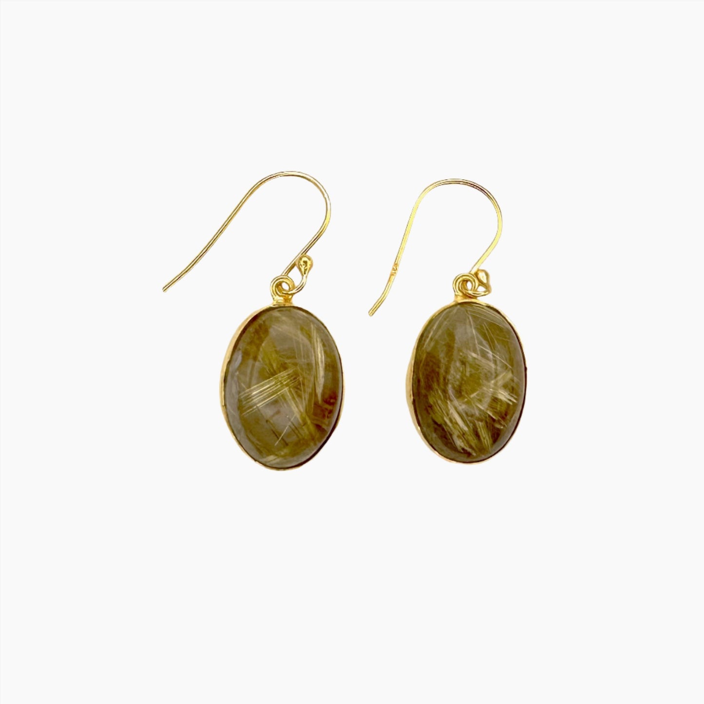 Image of Gemstone Earrings: #185 Rutilated Quartz