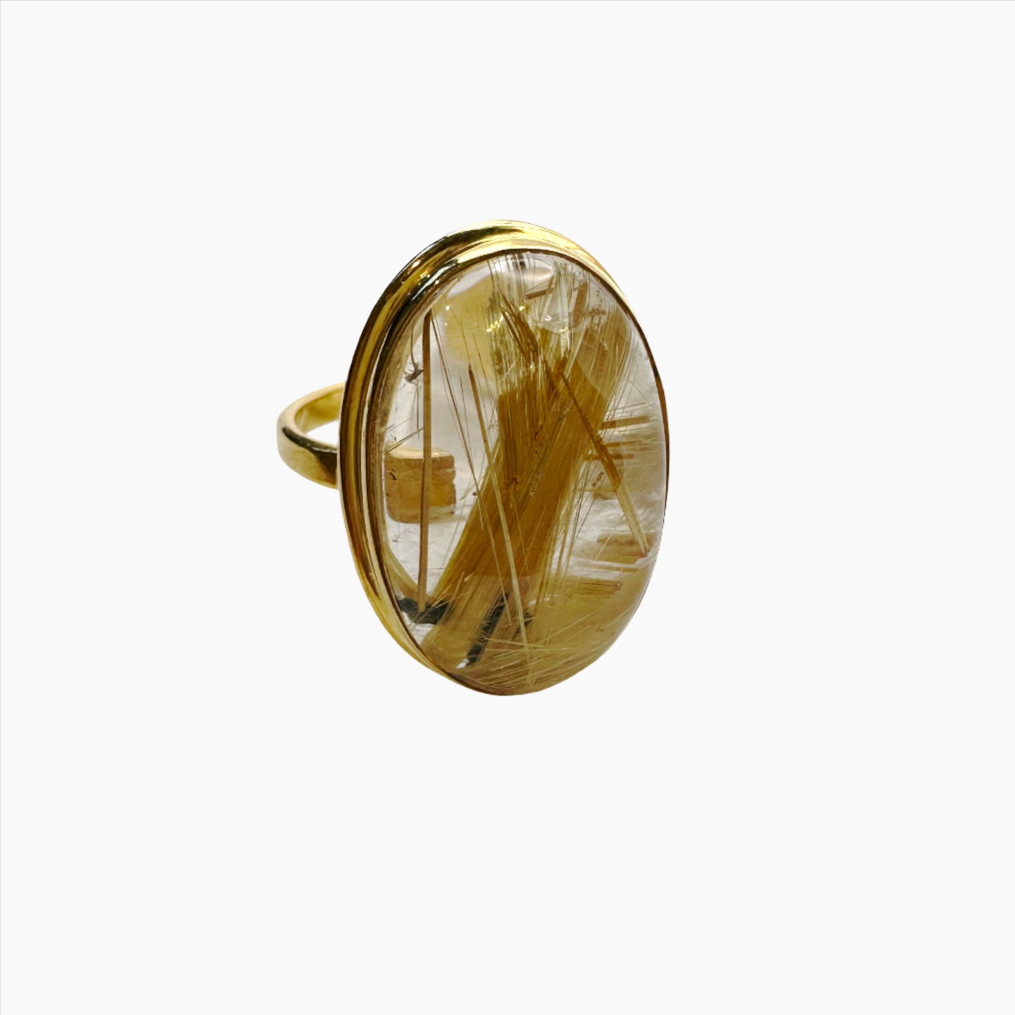 Image of Gemstone Ring: #193 Rutilated Quartz, Size 8.5