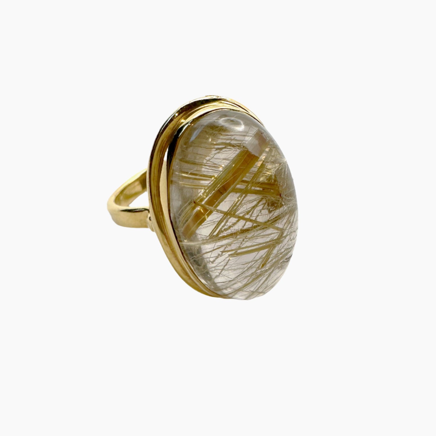 Image of Gemstone Ring: #196 Rutilated Quartz, Size 6.5