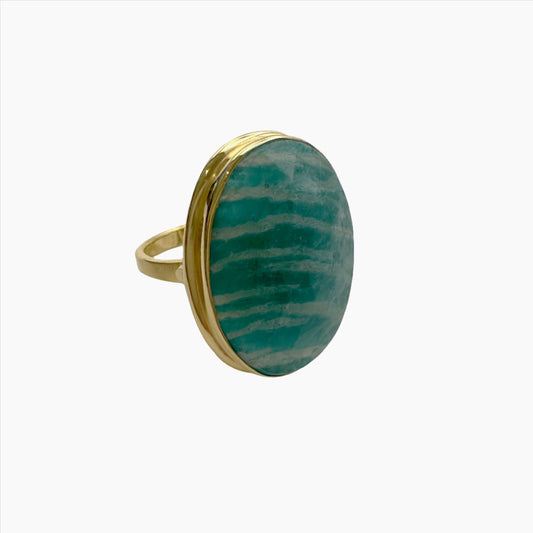 Image of Gemstone Ring: #37 Amazonite, Size 6