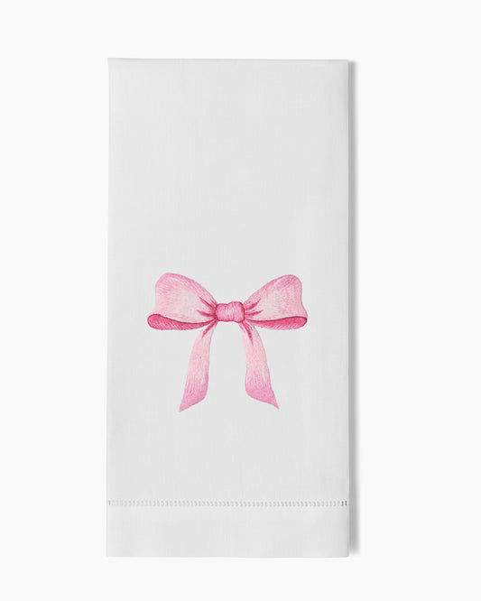 Pink Bow Hand Towel