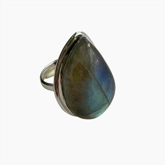 Image of Gemstone Ring: #57 Labradorite, Size 6.5