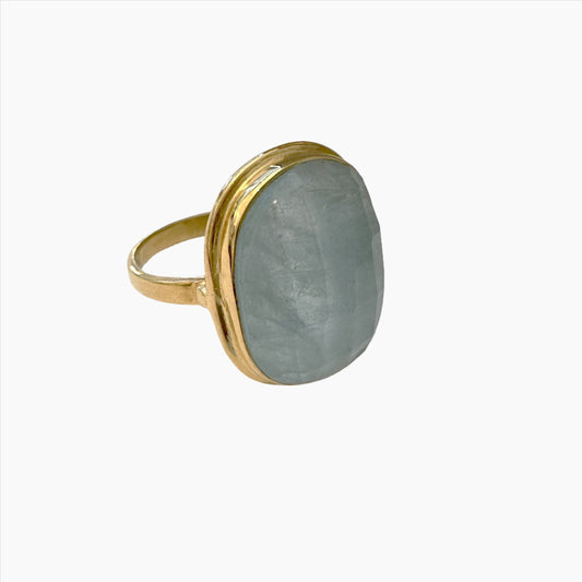 Image of Gemstone Ring: #64 Aquamarine, Size 10