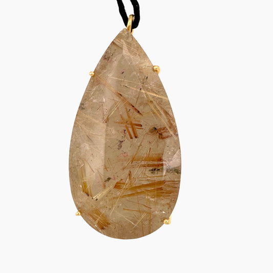 Image of Gemstone Pendant: #65 Gold Rutilated Quartz