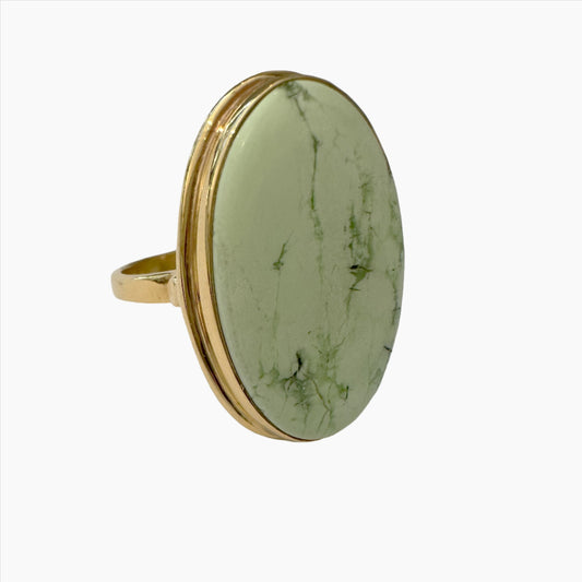 Image of Gemstone Ring: #75 Lemon Chrysoprase, Size 8