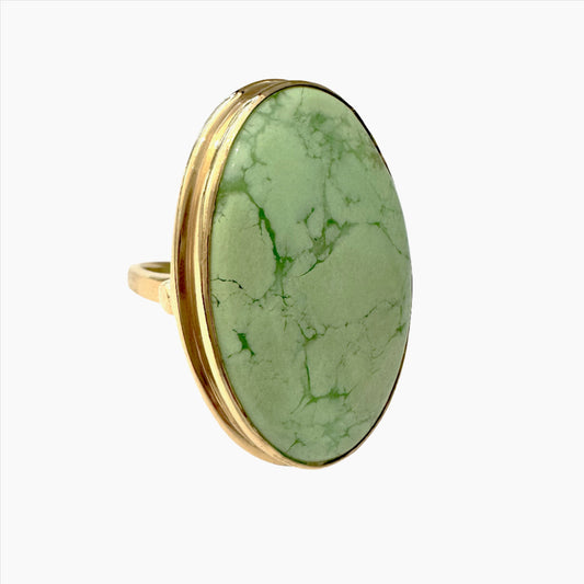 Gemstone Ring: #76 Lemon Chrysoprase, Size 7