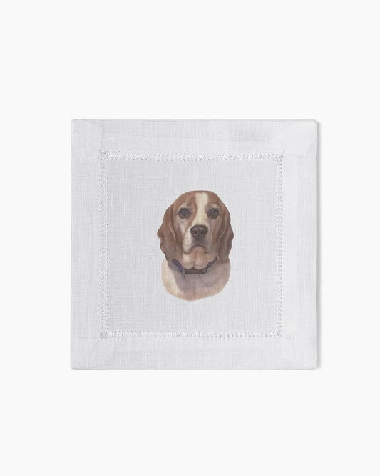 Beagle Linen Cocktail Napkins