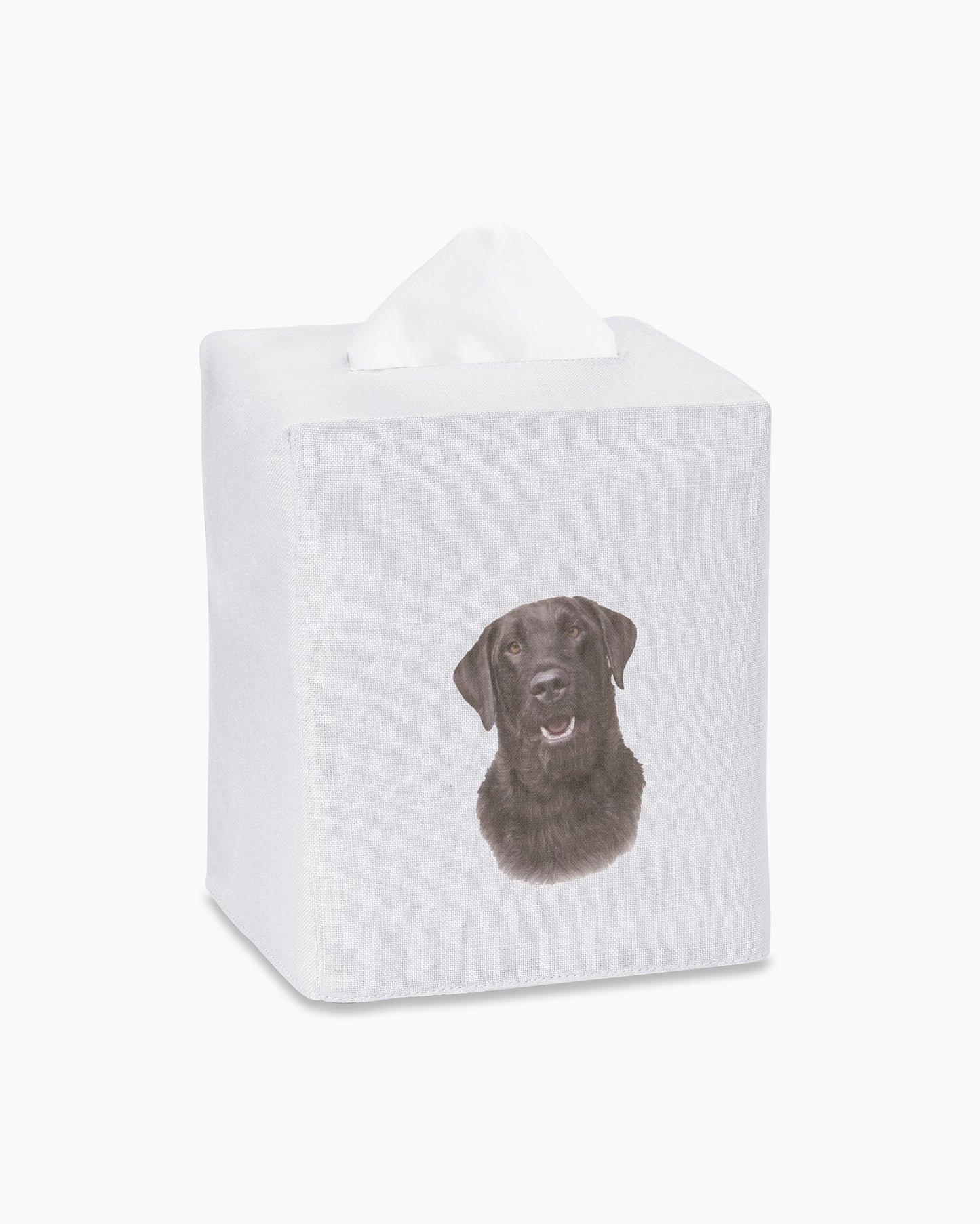 Black Lab Linen Tissue Box Cover