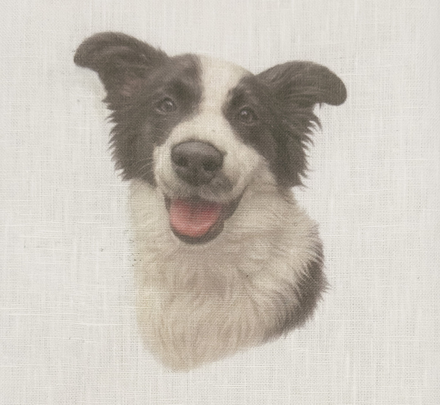 Border Collie Linen Hand Towel