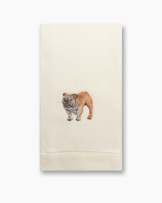 Bulldog Hand Towel - Ivory