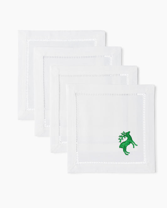 Reindeer Green Cocktail Napkins