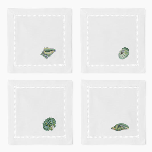 Shell Teal Cocktail Napkins