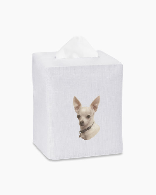 Chihuahua Linen Tissue Box Cover