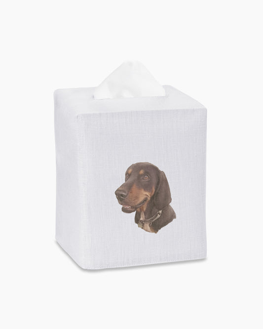 Dachshund Linen Tissue Box Cover