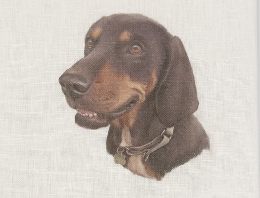 Dachshund Linen Cocktail Napkins